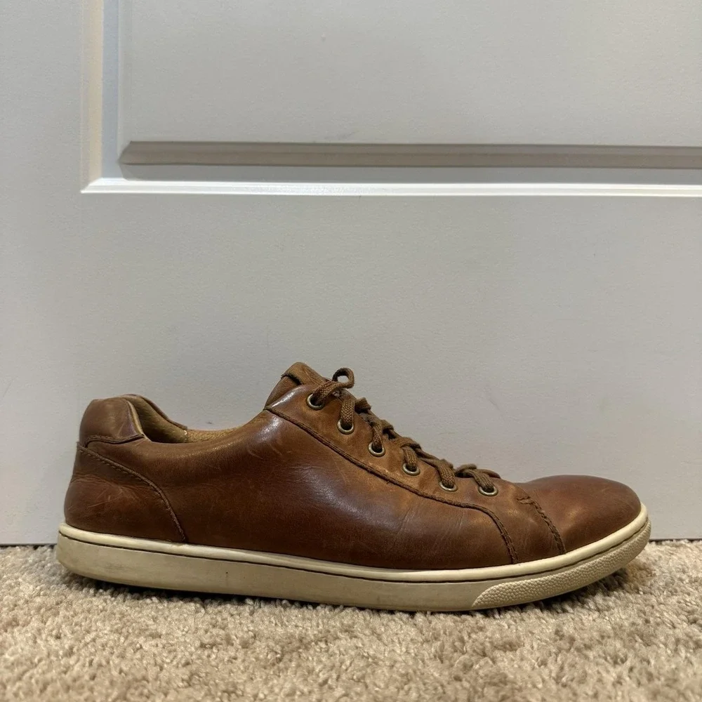 Born Shoes Mens Size 9 Brown Leather Lace Up Casual Comfort Low Top Sneakers